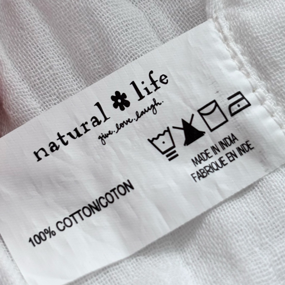NATURAL LIFE Feelin' Alive White Cotton Convertible Boho Midi Skirt—NWT--L - Picture 12 of 13